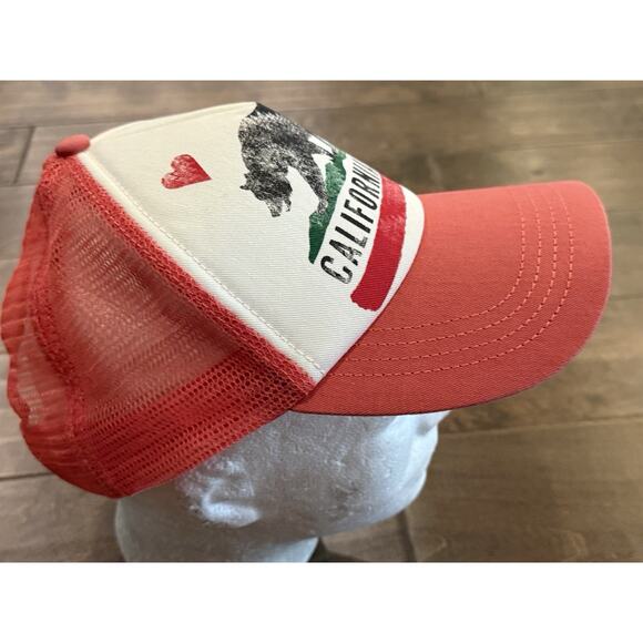 Billabong California Love Peach Pink Mesh Snapback Trucker Hat Baseball Cap - Picture 4 of 8